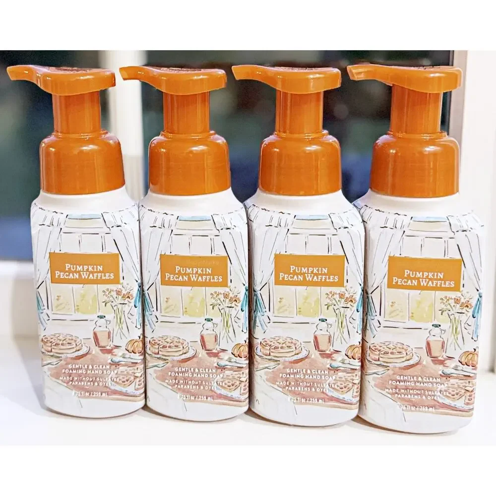 Bath & Body Works Pumpkin Pecan Waffles Gentle Clean Foaming Hand Soap x4